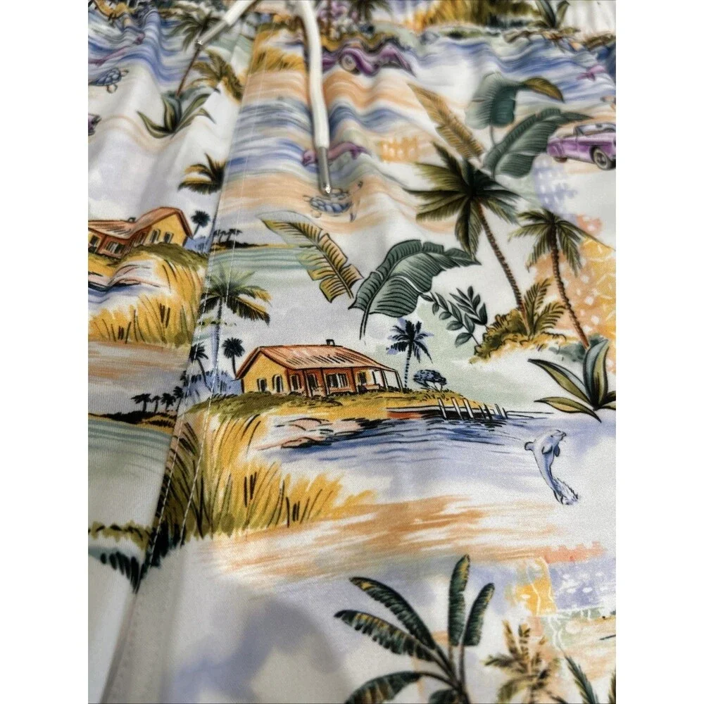 Robert Graham Swim Trunks Men's L Vacation Mode Beach Tropical Paradise Sport